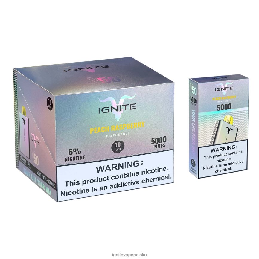 Ignite E Papieros Cena | IGNITE V50 vape pen 10 szt brzoskwiniowo-malinowa 0648NZ147